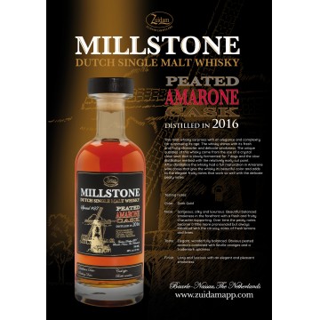 Millstone Dutch Peated Single Malt Whisky 2016 Amarone cask  #Spec 27